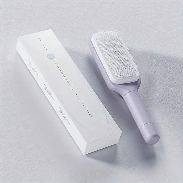 Women’s Rotating Hair Comb with One-Click Cleaning – Anti-Static Detangling Brush for Blow Drying & Styling - Live Easy