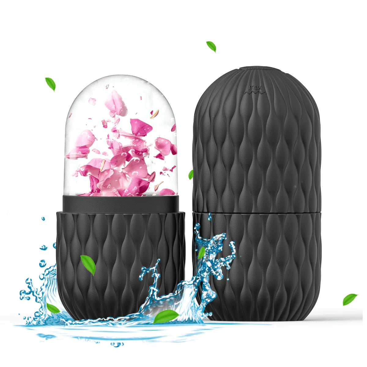 Ice Face Roller (1/3PCS Set) – Stainless Steel & Silicone Facial Roller for Skin Tightening & Puffiness Relief