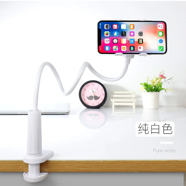 Flexible Long Arm Gooseneck Phone Holder – Adjustable Bedside & Desktop Clamp Mount for Video Calls, Streaming & Live Recording