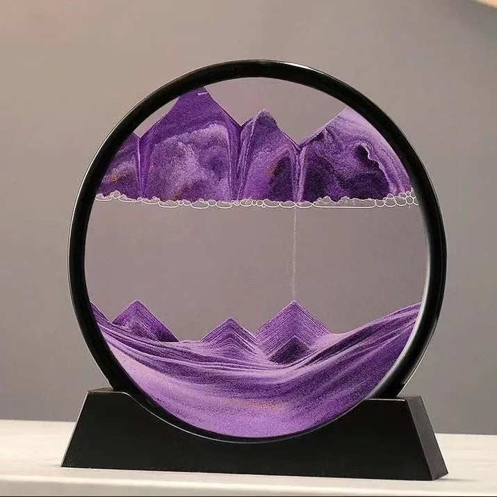 3D Hourglass Quicksand Moving Sand Art – Round Glass Deep Sea Sandscape Painting - Live Easy
