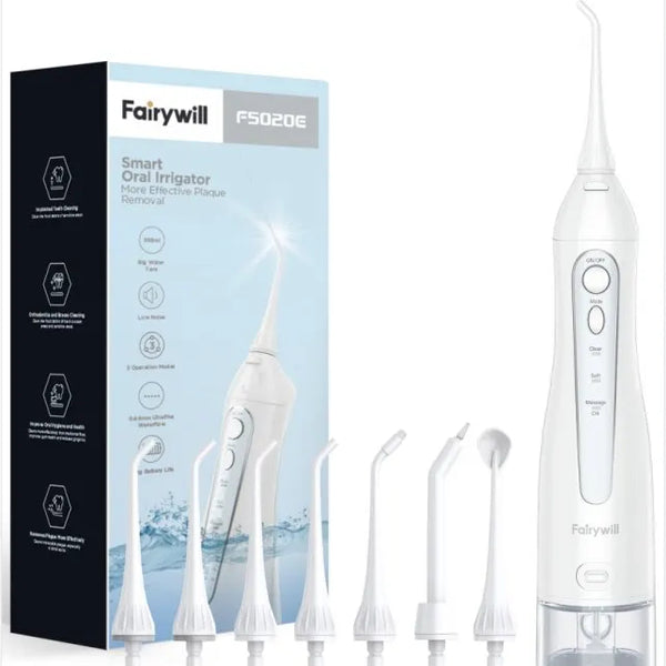 Rechargeable Water Flosser – Portable Oral Irrigator with 3 Modes, 300ML Tank & 6 Nozzles