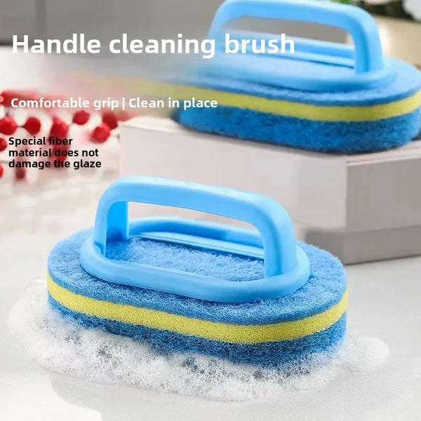 Multi-Purpose Cleaning Brush with Handle – Non-Scratch Kitchen & Bathroom Scrubber