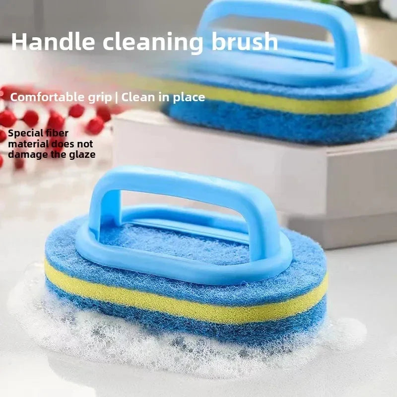 Multi-Purpose Cleaning Brush with Handle – Non-Scratch Kitchen & Bathroom Scrubber