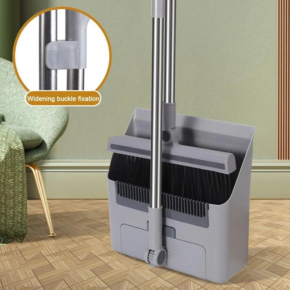 3-in-1 Broom Combo Set – Foldable Floor Brush, Dustpan & Squeegee | Multifunctional Non-Stick Hair Broom - Live Easy