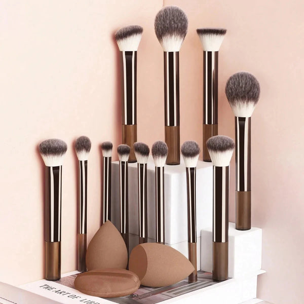15-Piece Makeup Brush Kit – Soft Synthetic Foundation, Blush & Eyeshadow Brushes