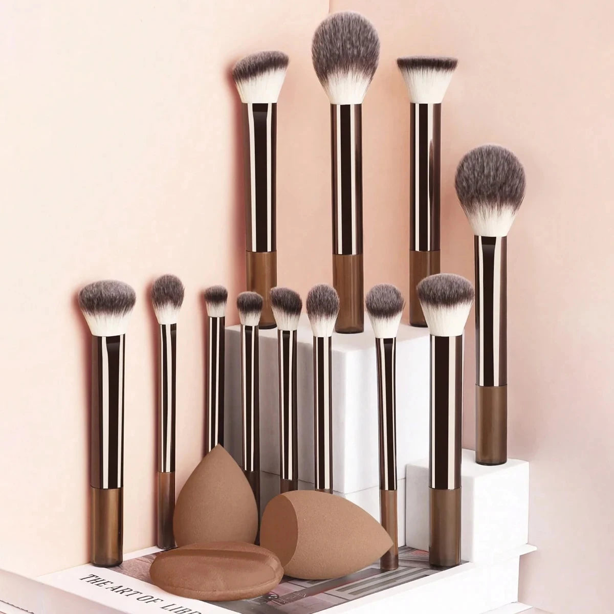 15-Piece Makeup Brush Kit – Soft Synthetic Foundation, Blush & Eyeshadow Brushes