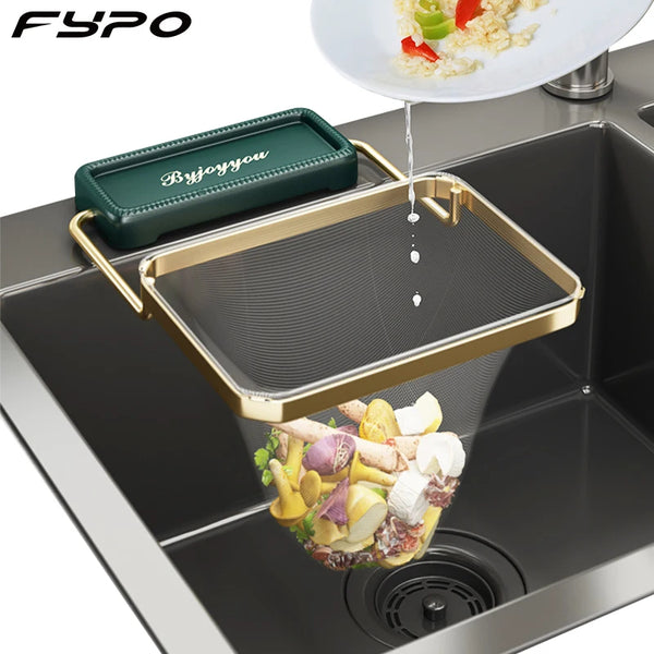 Foldable Sink Filter Rack – Mesh Bag Stand for Kitchen Waste & Garbage Storage