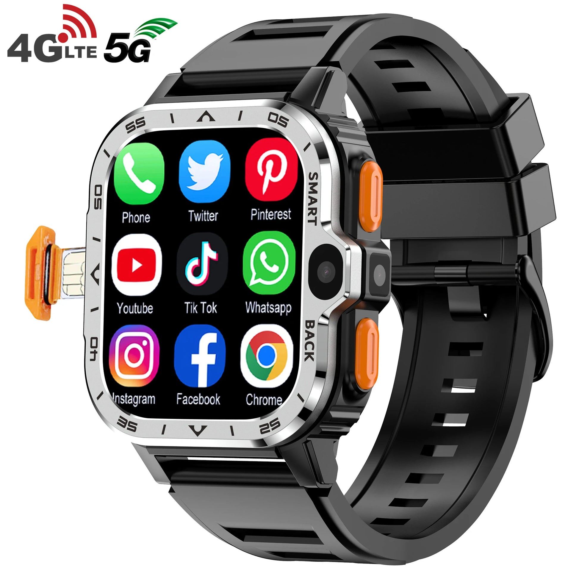 Valdus PGD 4G/5G Android Smart Watch – GPS, Dual HD Camera, NFC & WiFi | 16GB/64GB ROM Smartwatch with SIM Card Slot for Men - Live Easy