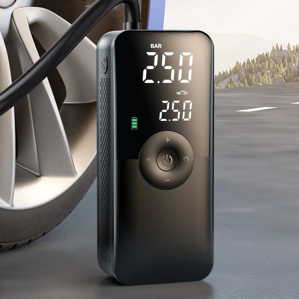 CARSUN Rechargeable Tire Inflator – Digital Cordless Air Pump with LED Display