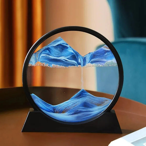 3D Hourglass Quicksand Moving Sand Art – Round Glass Deep Sea Sandscape Painting - Live Easy
