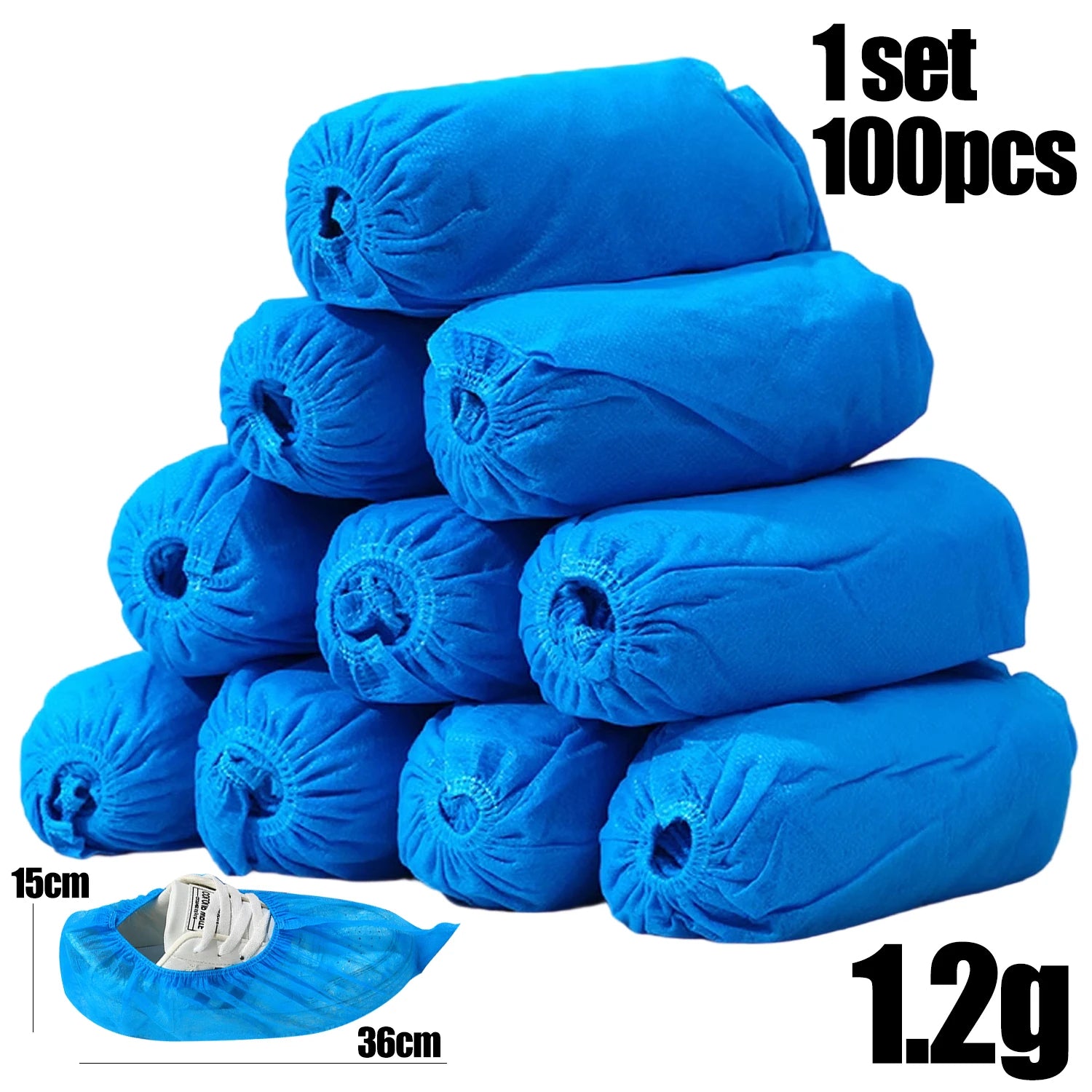 Disposable Non-Woven Shoe Covers – Waterproof, Anti-Slip Protective Booties for Home, Travel & Hotel Use (Plastic + Fabric)