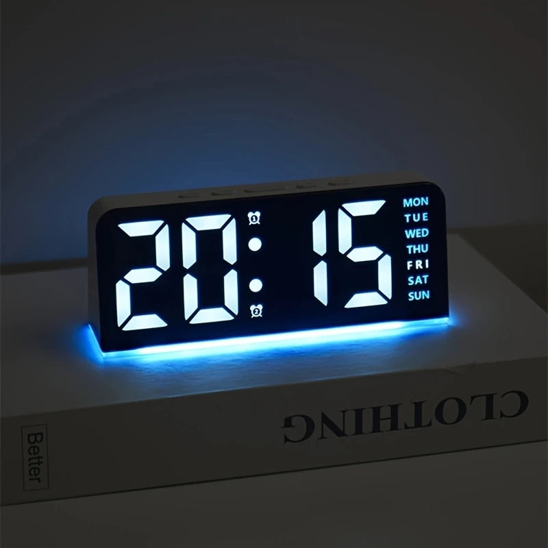 Digital LED Alarm Clock – Modern Desk & Bedside Clock with Dual Alarms, Snooze Function - Live Easy