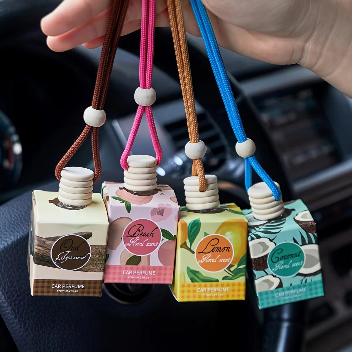 Hanging Car Perfume – Long-Lasting Essential Oil Freshener for Car, Home & Office