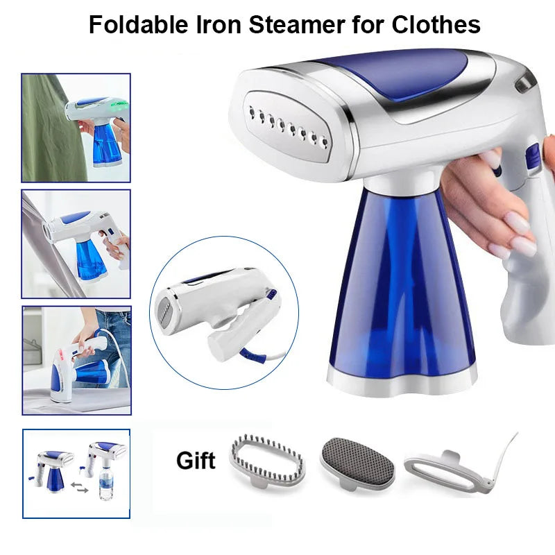 Foldable Clothes Steamer Iron – Portable Handheld Garment Steamer with Fast Heating & 3 Speeds