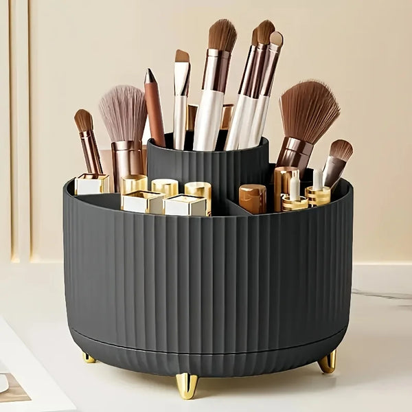 360° Rotating Cosmetic Storage Box – Multi-Functional Makeup Organizer with 5 Compartments - Live Easy