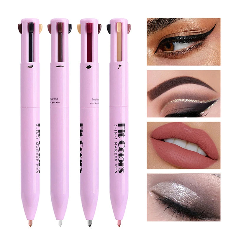 4-in-1 Makeup Pen – Matte Lip Liner, Eyebrow Pencil, Eye Long-Lasting, High-Pigment Feliner & Highlighter | All-in-One Beauty Tool for Everyday - Live Easy