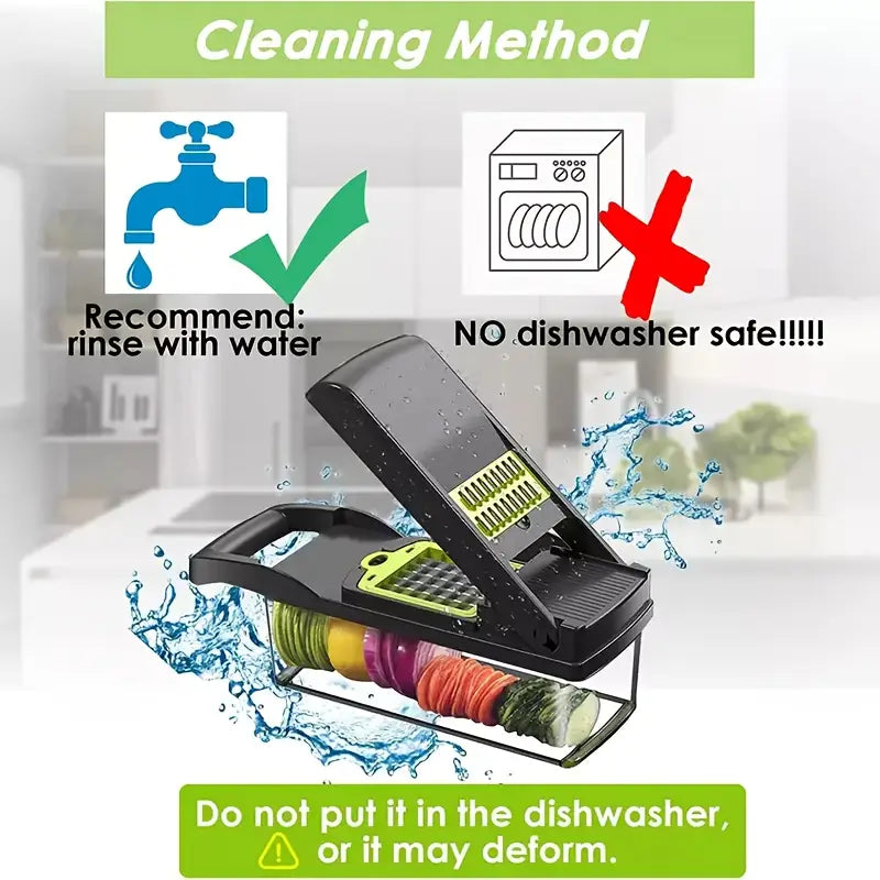 16-in-1 Heavy-Duty Vegetable Chopper Set – Multi-Functional Food Processor with Safety Lock, Storage Container & Multiple Blades - Live Easy