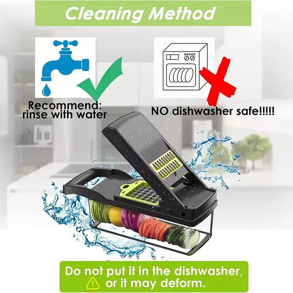 16-in-1 Heavy-Duty Vegetable Chopper Set – Multi-Functional Food Processor with Safety Lock, Storage Container & Multiple Blades - Live Easy