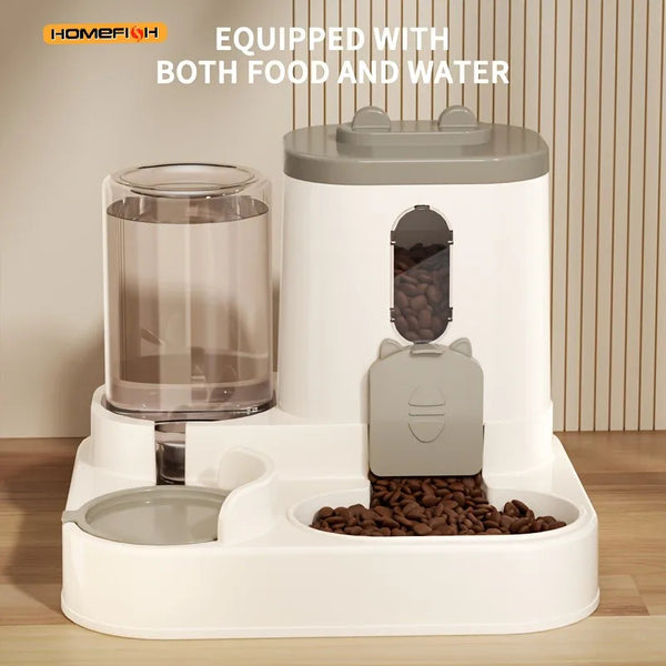 2-in-1 Cat Food & Water Dispenser – Automatic Feeding & Drinking Station