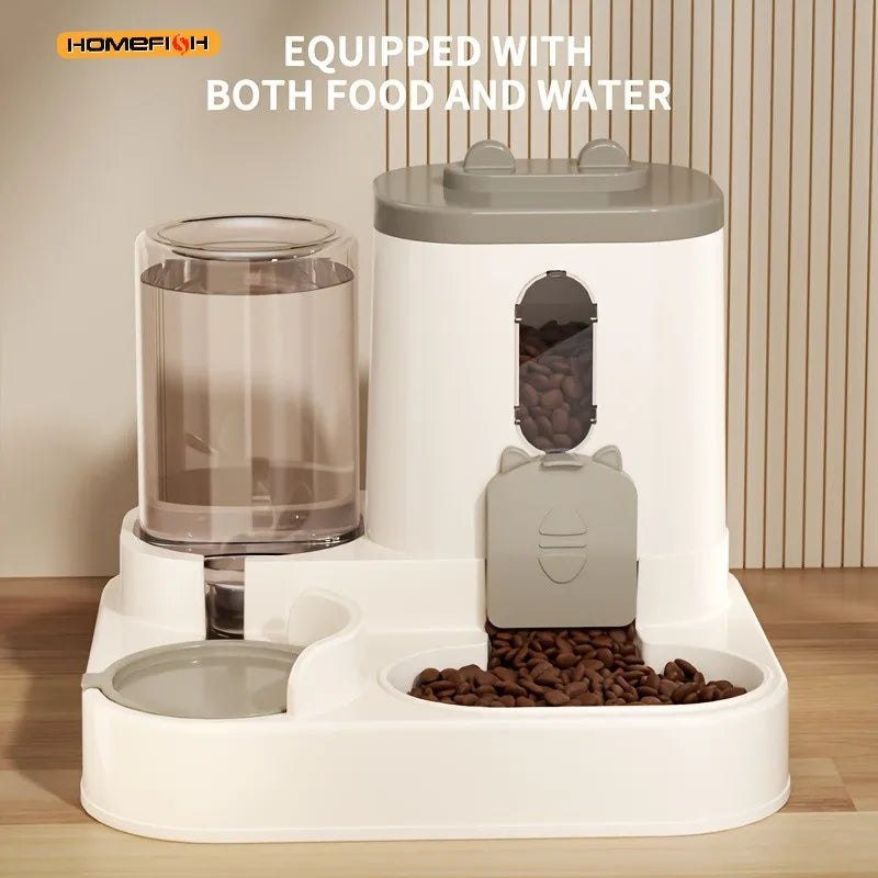 2-in-1 Cat Food & Water Dispenser – Automatic Feeding & Drinking Station