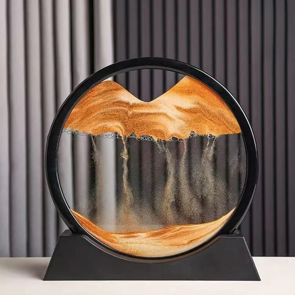 3D Hourglass Quicksand Moving Sand Art – Round Glass Deep Sea Sandscape Painting - Live Easy