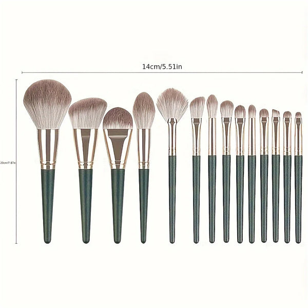 14-Piece Luxury Makeup Brush Set – Soft Full Face & Eye Brushes for Pro Makeup