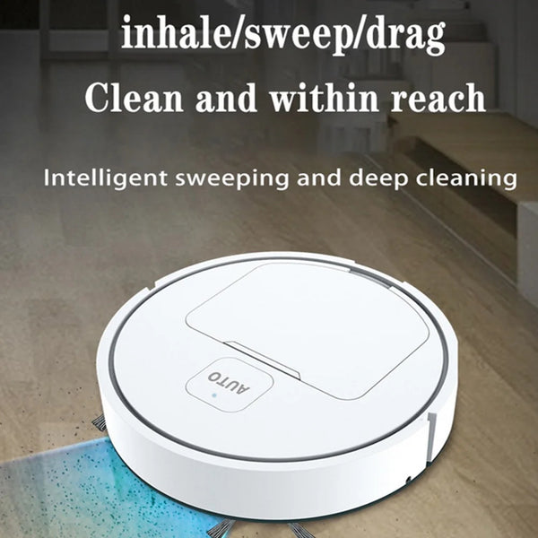 3-in-1 Robot Vacuum Cleaner – USB Rechargeable Robotic Vacuum & Mop Combo | 1000Pa Suction Smart Floor Washer for Home, Carpet & Pet Hair - Live Easy