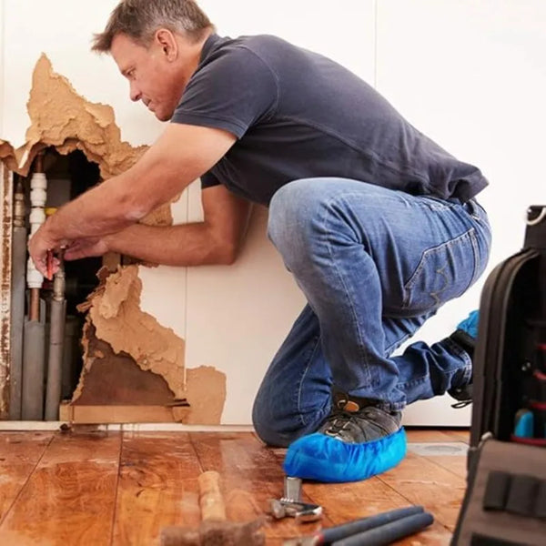 Disposable Non-Woven Shoe Covers – Anti-Slip, Waterproof, and Mud-Proof Booties | Household, Travel & Hotel Protective Shoe Covers (Plastic + Fabric) - Live Easy