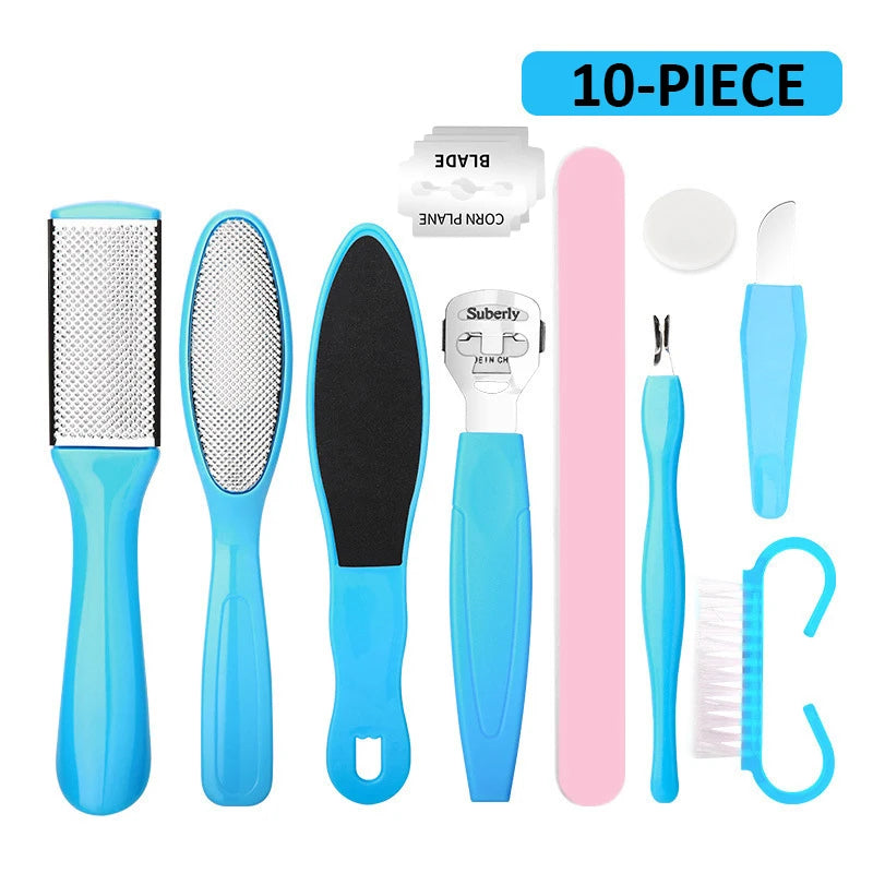 8PCS Professional Pedicure Kit – Stainless Steel Foot Care Tools with Callus Remover & Heel Scraper