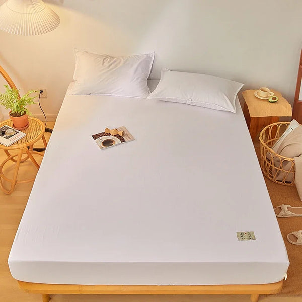 100% Cotton Fitted Mattress Cover – Breathable Anti-Slip Protector