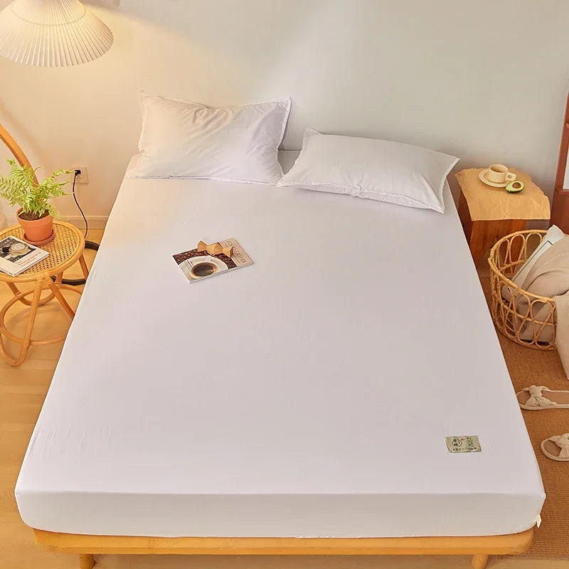 100% Cotton Fitted Mattress Cover – Breathable Anti-Slip Protector