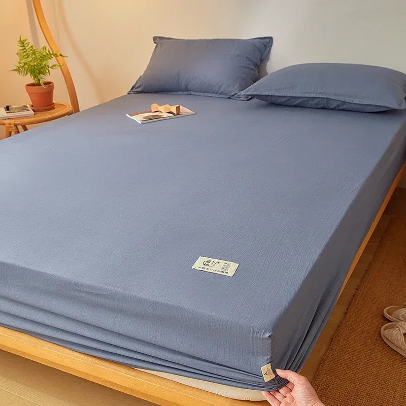 100% Cotton Fitted Mattress Cover – Breathable Anti-Slip Protector