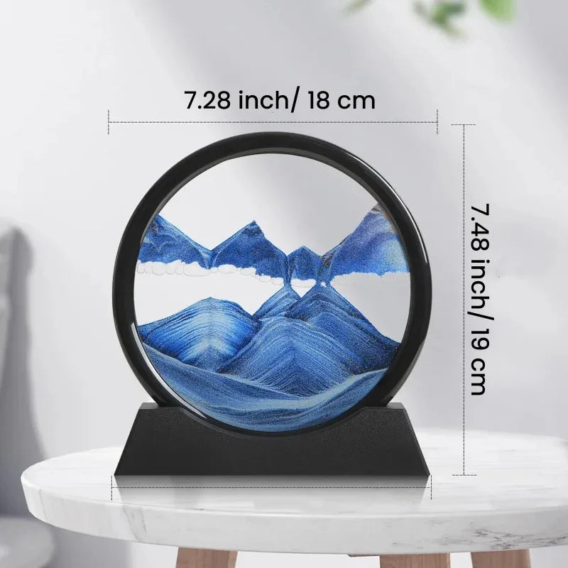 3D Hourglass Quicksand Moving Sand Art – Round Glass Deep Sea Sandscape Painting - Live Easy