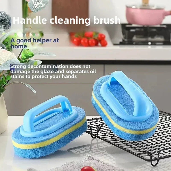 Multi-Purpose Cleaning Brush with Handle – Non-Scratch Kitchen & Bathroom Scrubber
