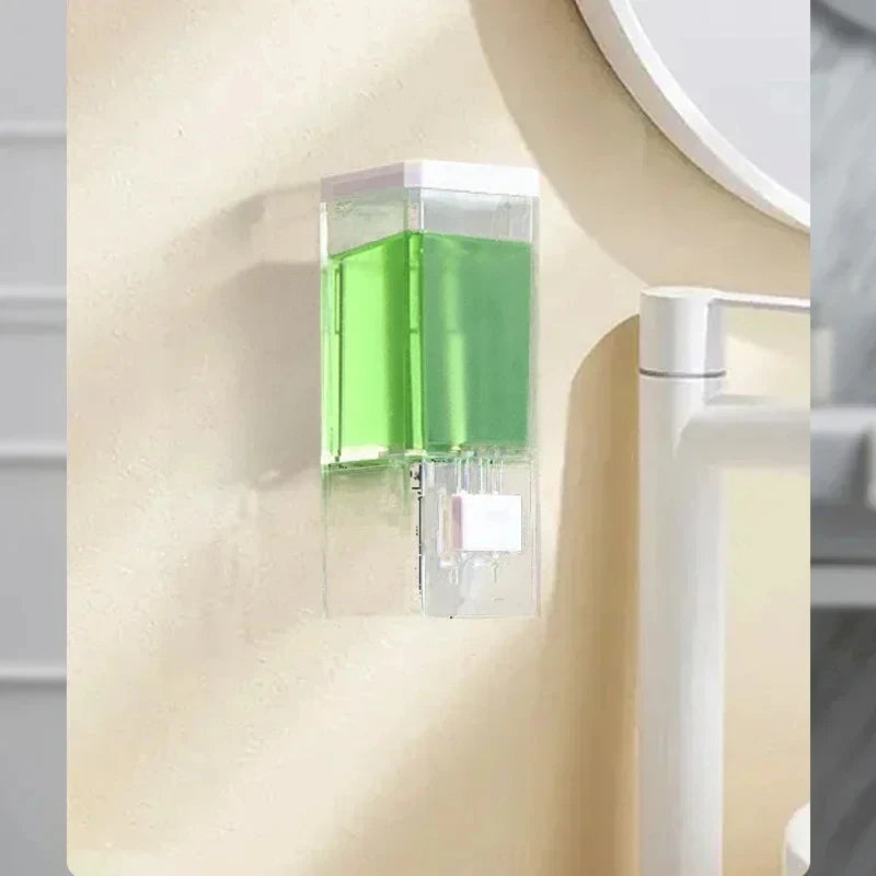 Wall-Mounted Press Soap Dispenser – Transparent Refillable & Leakproof