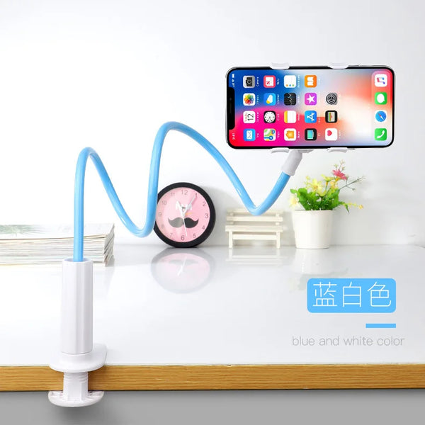 Flexible Long Arm Gooseneck Phone Holder – Adjustable Bedside & Desktop Clamp Mount for Video Calls, Streaming & Live Recording