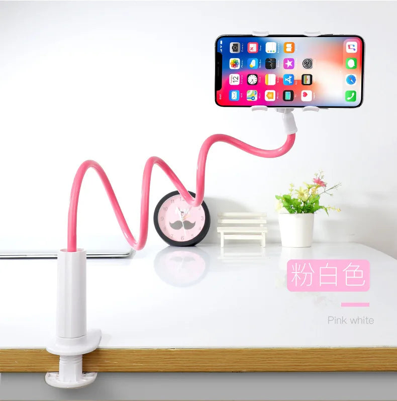 Flexible Long Arm Gooseneck Phone Holder – Adjustable Bedside & Desktop Clamp Mount for Video Calls, Streaming & Live Recording