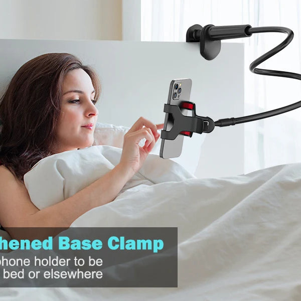 Flexible Long Arm Gooseneck Phone Holder – Adjustable Bedside & Desktop Clamp Mount for Video Calls, Streaming & Live Recording