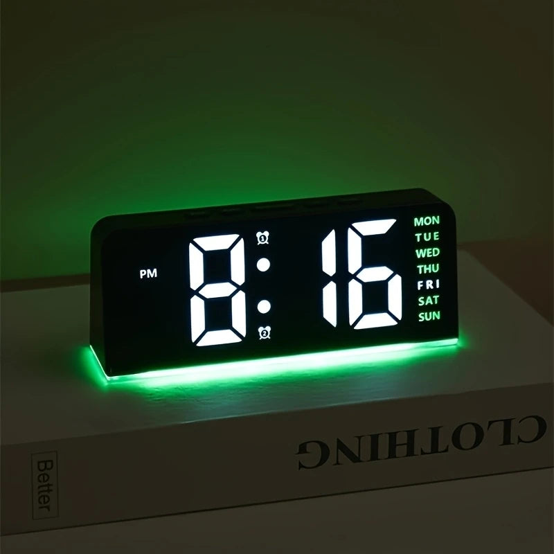 Digital LED Alarm Clock – Modern Desk & Bedside Clock with Dual Alarms, Snooze Function - Live Easy