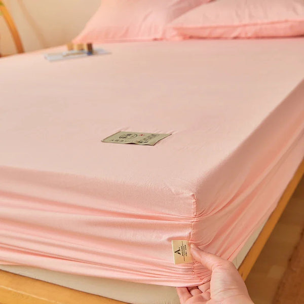 100% Cotton Fitted Mattress Cover – Breathable Anti-Slip Protector