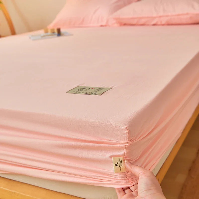 100% Cotton Fitted Mattress Cover – Breathable Anti-Slip Protector