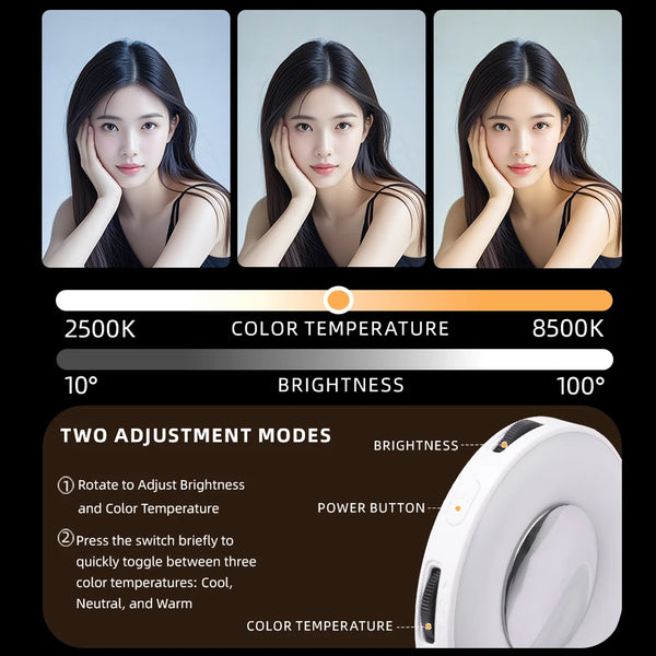 MagSafe Magnetic Fill Light for iPhone – Universal LED Selfie Ring Lamp with Retractable Flip Bracket - Live Easy