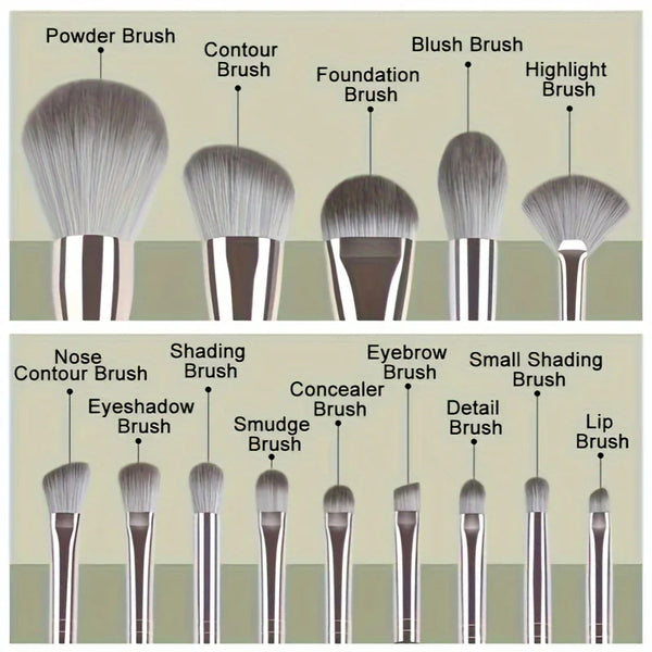 14-Piece Luxury Makeup Brush Set – Soft Full Face & Eye Brushes for Pro Makeup