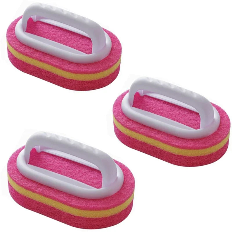 Multi-Purpose Cleaning Brush with Handle – Non-Scratch Kitchen & Bathroom Scrubber