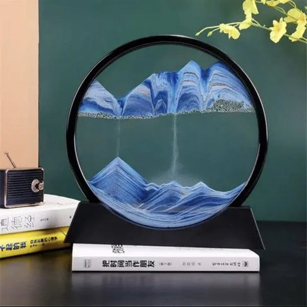 3D Hourglass Quicksand Moving Sand Art – Round Glass Deep Sea Sandscape Painting - Live Easy