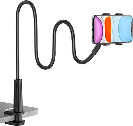 Flexible Long Arm Gooseneck Phone Holder – Adjustable Bedside & Desktop Clamp Mount for Video Calls, Streaming & Live Recording
