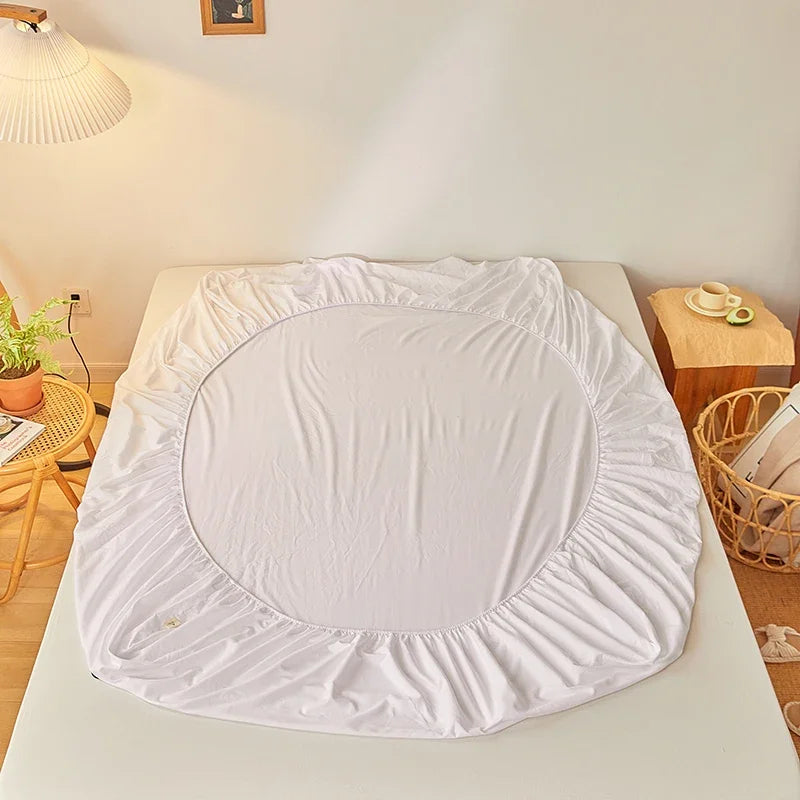 100% Cotton Fitted Mattress Cover – Breathable Anti-Slip Protector