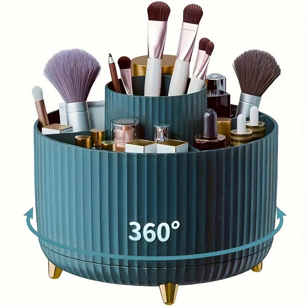 360° Rotating Cosmetic Storage Box – Multi-Functional Makeup Organizer with 5 Compartments - Live Easy