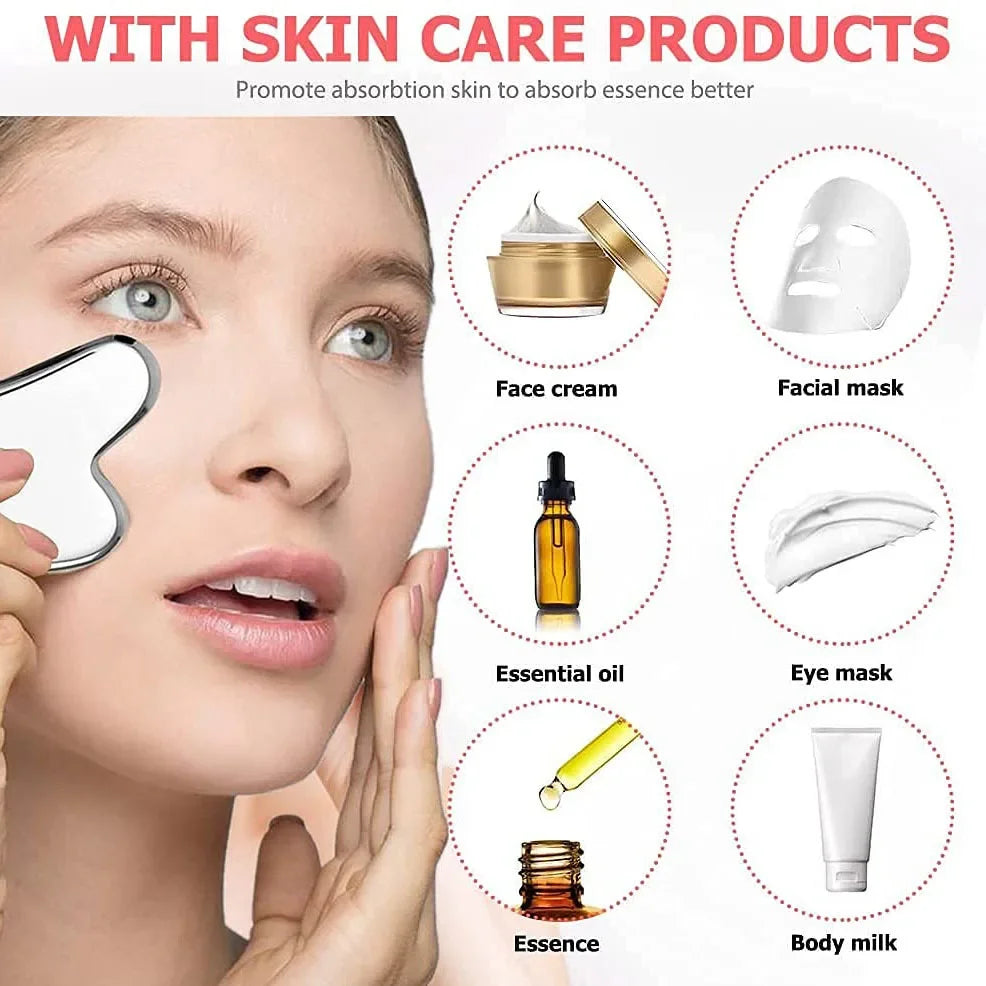 Ice Face Roller (1/3PCS Set) – Stainless Steel & Silicone Facial Roller for Skin Tightening - Live Easy