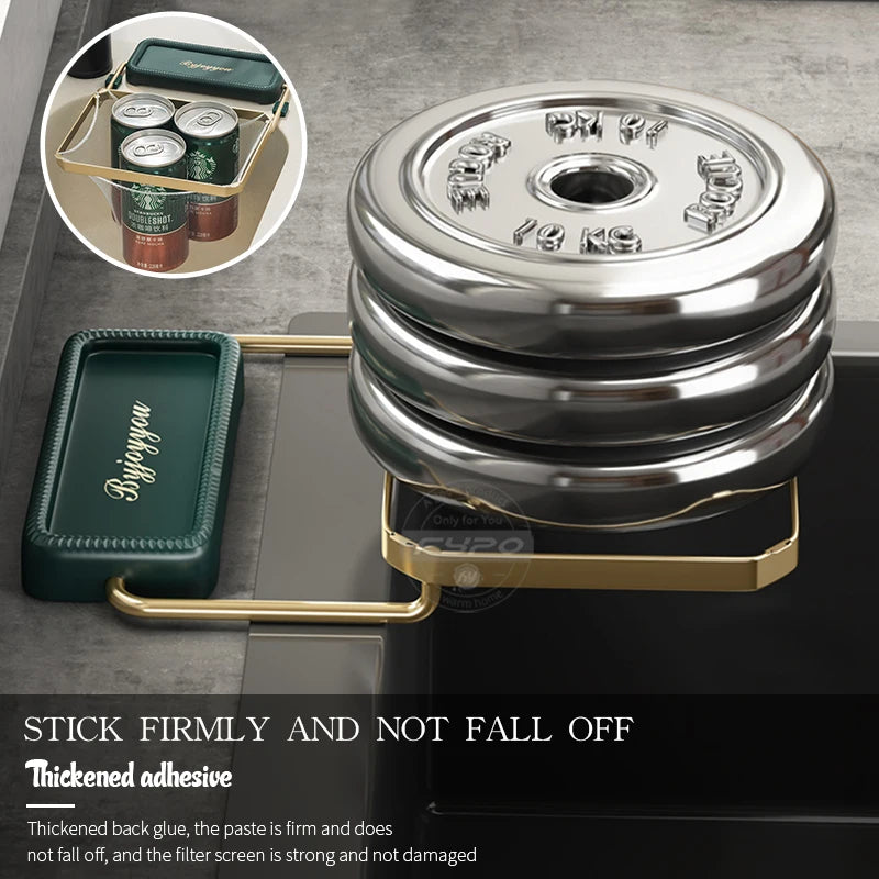 Foldable Sink Filter Rack – Mesh Bag Stand for Kitchen Waste & Garbage Storage